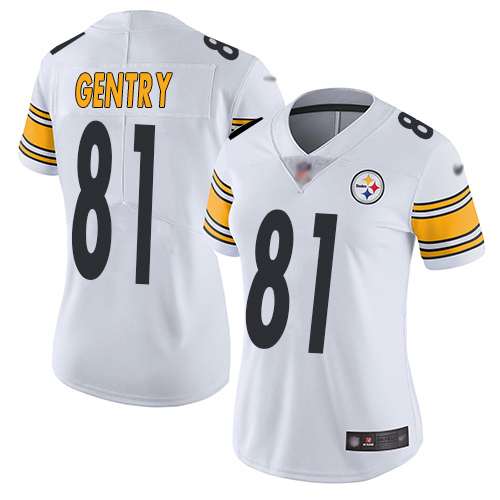 Women Pittsburgh Steelers Football 81 Limited White Zach Gentry Road Vapor Untouchable Nike NFL Jersey